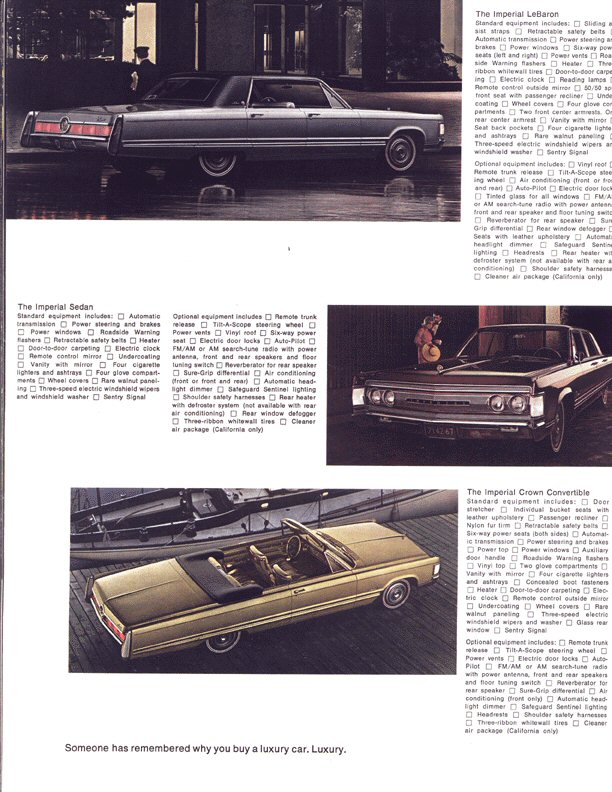 1967 Chrysler Imperial Brochure Page 7